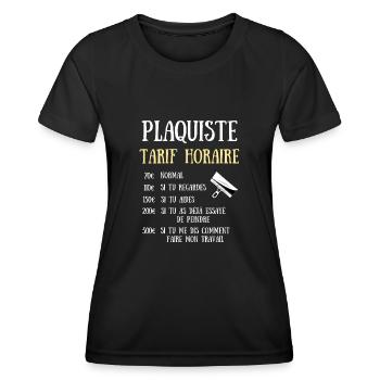 tarif horaire plaquiste homme humour idée cadeau - T-shirt sport Femme - noir - Devant - AI Model Female 172 light (172cm)