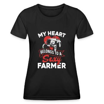 Farming Farmer Girl Wife - Frauen Funktions-T-Shirt - Schwarz - Vorne - AI Model Female 172 light (172cm)