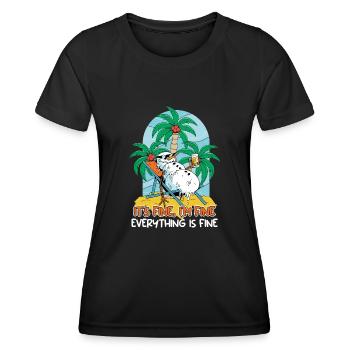 Tout va bien Schneemann chaise longue - T-shirt sport Femme - noir - Devant - AI Model Female 172 light (172cm)