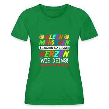 Kleine Menschen brauchen großes Herz Erzieherin - Frauen Funktions-T-Shirt - Kelly Green - Vorne - AI Model Female 172 dark (172cm)