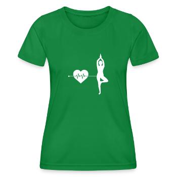 Rythme cardiaque de yoga - T-shirt sport Femme - vert - Devant - AI Model Female 172 dark (172cm)