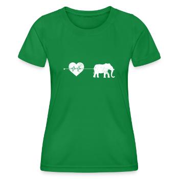Elefant Herzschlag - Frauen Funktions-T-Shirt - Kelly Green - Vorne - AI Model Female 172 dark (172cm)