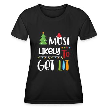Christmas Quote, Funny Christmas Quote - Women's Functional T-Shirt - black - Front - AI Model Female 172 light (172cm)
