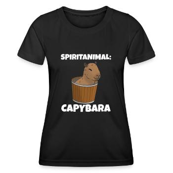 Animal spirituel Capybara seau - T-shirt sport Femme - noir - Devant - AI Model Female 172 light (172cm)