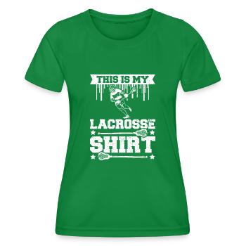 Ceci est ma crosse - T-shirt sport Femme - vert - Devant - AI Model Female 172 dark (172cm)