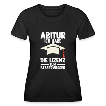 Abitur Abiturient Abifeier Besserwisser Abi - Frauen Funktions-T-Shirt - Schwarz - Vorne - AI Model Female 172 light (172cm)