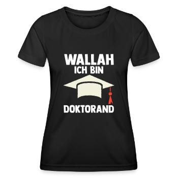 Doktor Abschluss Doktorand Promotion Doktortitel - Frauen Funktions-T-Shirt - Schwarz - Vorne - AI Model Female 172 light (172cm)