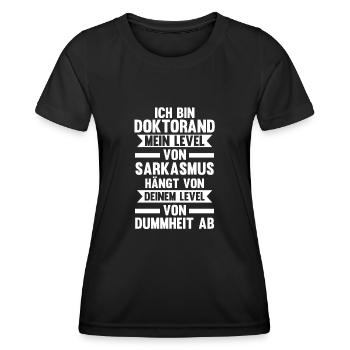 Doktor Abschluss Doktorand Promotion Doktortitel - Frauen Funktions-T-Shirt - Schwarz - Vorne - AI Model Female 172 light (172cm)