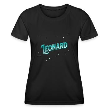 Leonard nom personnalisé - T-shirt sport Femme - noir - Devant - AI Model Female 172 light (172cm)