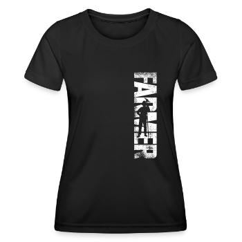 Farming Farmer Vintage Farmer - Frauen Funktions-T-Shirt - Schwarz - Vorne - AI Model Female 172 light (172cm)