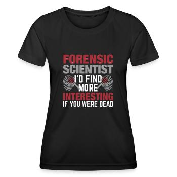 Preuves médico-légales - Kripo Polizei Forensics - T-shirt sport Femme - noir - Devant - AI Model Female 172 light (172cm)