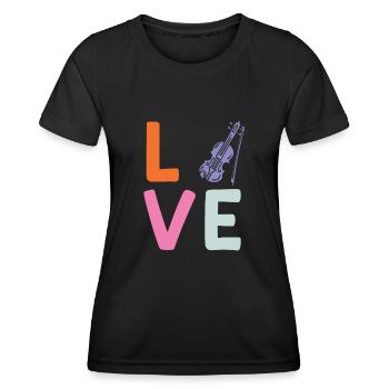 Musicien Musicien J’aime mon violon - T-shirt sport Femme - noir - Devant - AI Model Female 172 light (172cm)