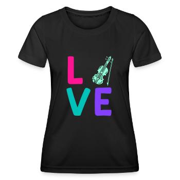 Musicien Musicien J’aime mon violon - T-shirt sport Femme - noir - Devant - AI Model Female 172 light (172cm)