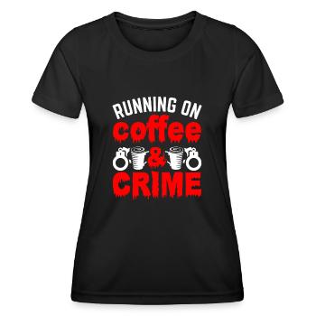 Preuves médico-légales - Kripo Polizei Forensics - T-shirt sport Femme - noir - Devant - AI Model Female 172 light (172cm)
