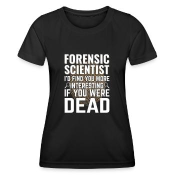 Preuves médico-légales - Kripo Polizei Forensics - T-shirt sport Femme - noir - Devant - AI Model Female 172 light (172cm)