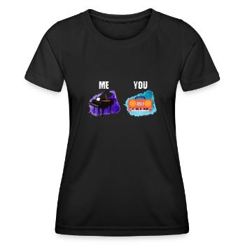 Ich Du - Pianiste Pianiste - T-shirt sport Femme - noir - Devant - AI Model Female 172 light (172cm)