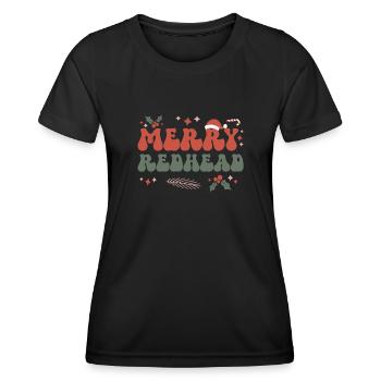 Redhead Gingembre Noël Red-Haired Redhead Noël - T-shirt sport Femme - noir - Devant - AI Model Female 172 light (172cm)