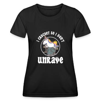 I crochet so i don't unravel - Women's Functional T-Shirt - black - Front - AI Model Female 172 light (172cm)