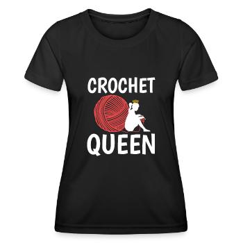 Crochet queen - Frauen Funktions-T-Shirt - Schwarz - Vorne - AI Model Female 172 light (172cm)