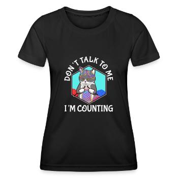 Ne me parlez pas, je compte - T-shirt sport Femme - noir - Devant - AI Model Female 172 light (172cm)