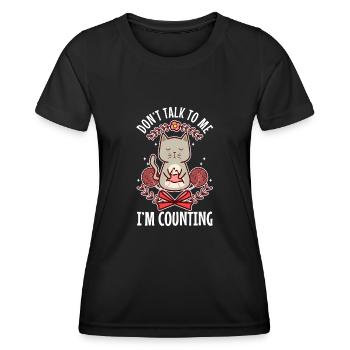 Ne me parlez pas, je compte - T-shirt sport Femme - noir - Devant - AI Model Female 172 light (172cm)