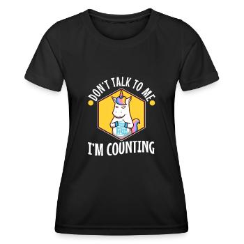 Ne me parle pas, je compte - T-shirt sport Femme - noir - Devant - AI Model Female 172 light (172cm)