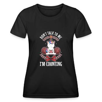 Ne me parlez pas, je compte - T-shirt sport Femme - noir - Devant - AI Model Female 172 light (172cm)
