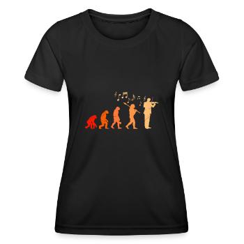 Evolution musiciens le chemin vers le violon - T-shirt sport Femme - noir - Devant - AI Model Female 172 light (172cm)