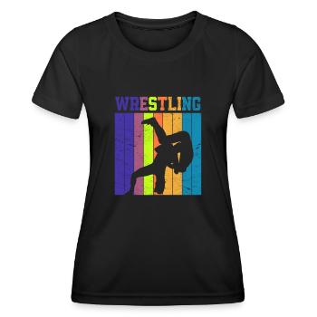 Wrestling - Frauen Funktions-T-Shirt - Schwarz - Vorne - AI Model Female 172 light (172cm)