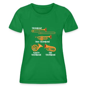 Kleine Posaune Kurvige Posaune Dicke Posaune - Frauen Funktions-T-Shirt - Kelly Green - Vorne - AI Model Female 172 dark (172cm)