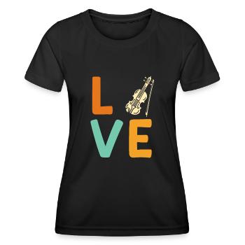 Musicien Musicien J’aime mon violon - T-shirt sport Femme - noir - Devant - AI Model Female 172 light (172cm)