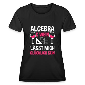 Mathematik Wein Mathe Rechnen Algebra - Frauen Funktions-T-Shirt - Schwarz - Vorne - AI Model Female 172 light (172cm)
