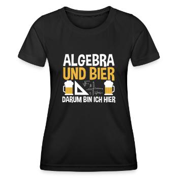 Mathematik Bier Mathe Rechnen Algebra - Frauen Funktions-T-Shirt - Schwarz - Vorne - AI Model Female 172 light (172cm)