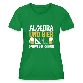Mathematik Bier Mathe Rechnen Algebra - Frauen Funktions-T-Shirt - Kelly Green - Vorne - AI Model Female 172 dark (172cm)