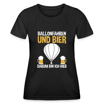 Ballonfahren Bier Luftfahrt Ballonfahrer Heißluftb - Frauen Funktions-T-Shirt - Schwarz - Vorne - AI Model Female 172 light (172cm)