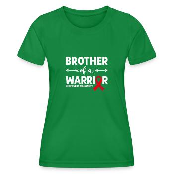 Frère d’un guerrier, ruban rouge hémophilie - T-shirt sport Femme - vert - Devant - AI Model Female 172 dark (172cm)