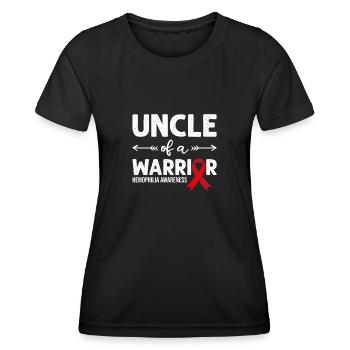 Oncle d’un guerrier, Hémophilie au ruban rouge - T-shirt sport Femme - noir - Devant - AI Model Female 172 light (172cm)