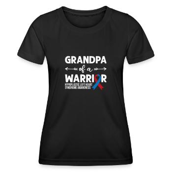 Grand-père d’un guerrier, ruban rouge et bleu HLHS - T-shirt sport Femme - noir - Devant - AI Model Female 172 light (172cm)