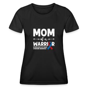 Maman d’un guerrier, Ruban rouge et bleu HLHS Sensibilisation - T-shirt sport Femme - noir - Devant - AI Model Female 172 light (172cm)