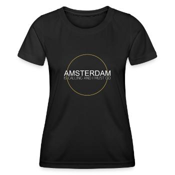 Amsterdam - T-shirt sport Femme - noir - Devant - AI Model Female 172 light (172cm)