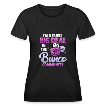 Je suis un grand nom dans la communauté Bunco - T-shirt sport Femme - noir - Devant - AI Model Female 172 light (172cm)