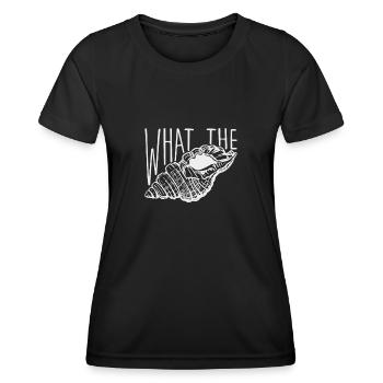 What The Shell - Muscheln sammeln - Frauen Funktions-T-Shirt - Schwarz - Vorne - AI Model Female 172 light (172cm)