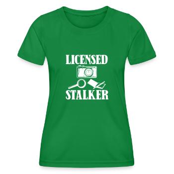 Licensed Stalker - Private Detective - Women's Functional T-Shirt - kelly green - Front - AI Model Female 172 dark (172cm)