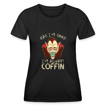 Je suis toujours un cercueil vampire qui dit Halloween - T-shirt sport Femme - noir - Devant - AI Model Female 172 light (172cm)