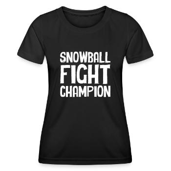 Snowball Fight - Snowball Fight Champion - Frauen Funktions-T-Shirt - Schwarz - Vorne - AI Model Female 172 light (172cm)