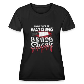 Amateur de série policière Je préfère regarder une série policière - T-shirt sport Femme - noir - Devant - AI Model Female 172 light (172cm)