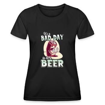 Its A Bad Day To Be A Beer - Frauen Funktions-T-Shirt - Schwarz - Vorne - AI Model Female 172 light (172cm)