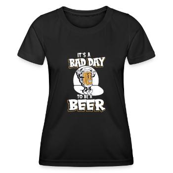 Its A Bad Day To Be A Beer - Frauen Funktions-T-Shirt - Schwarz - Vorne - AI Model Female 172 light (172cm)