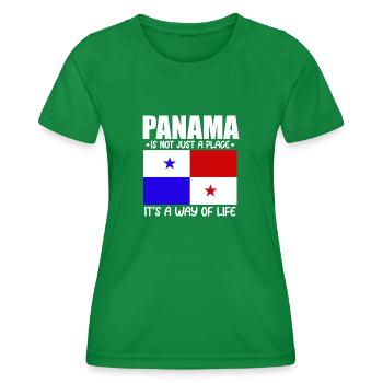 Panama Way Of Life Cadeau de drapeau panaméen - T-shirt sport Femme - vert - Devant - AI Model Female 172 dark (172cm)