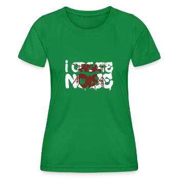 I Create Noise - Schlagzeug Rock Drummer - Frauen Funktions-T-Shirt - Kelly Green - Vorne - AI Model Female 172 dark (172cm)
